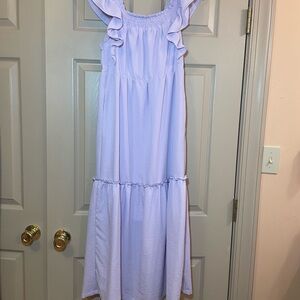 Dokotoo Lavender Ruffle Women’s‎ Cap Sleeve Dress, Size Small